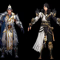 Game and Movie Characters in Detailed Armor and Robes With Gold Accents