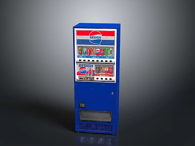 Blue Coca-Cola Vending Machine With Beverage Selection Buttons And Dispensing Area 3d model