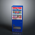 Blue Coca-Cola Vending Machine With Beverage Selection Buttons And Dispensing Area