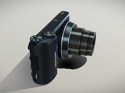 Black Digital Camera With Sleek Design Lens And Ergonomic Control Buttons 3d model Black Digital Camera With Sleek Design Lens And Ergonomic Control Buttons 3d model