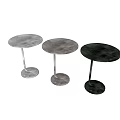 Modern Minimalist Side Tables With Round Top And Metal Base In Black Green White