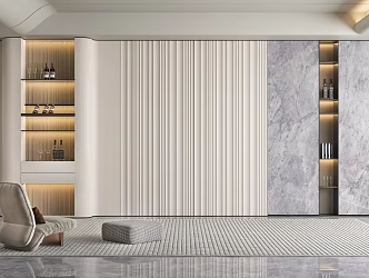 Modern sofa background wall living room sofa background 3d model
