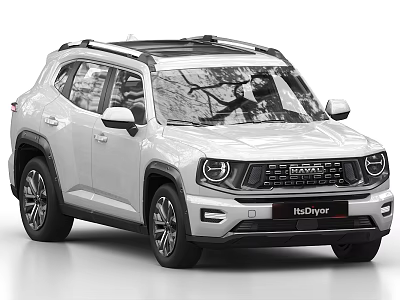 White Maxus SUV Featuring Roof Rack and Modern Front Exterior Design 3d model