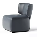 Modern Black Leather Single Sofa With Curved Backrest And Sleek Design 3d model
