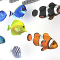 Fish Sea Fish Clown Fish Clown Fish with Animation Clown Fish Sea Fish Coral Fish with Animation Fish with Animation 3d model