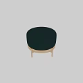 Modern Round Dark Green Velvet Stool With Gold Metal Legs Design