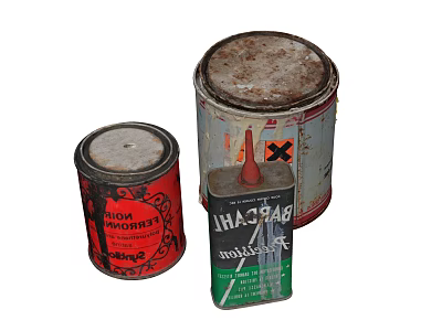 Industrial LOFT paint bucket make old paint bucket latex paint glue 3d model