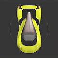 Yellow Sports Car Featuring Sleek Aerodynamic Design Black Roof Wheels on Dark Background with Reflection