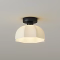 Modern White Ceiling Light Fixtures With Textured Shades And Black White Base Design