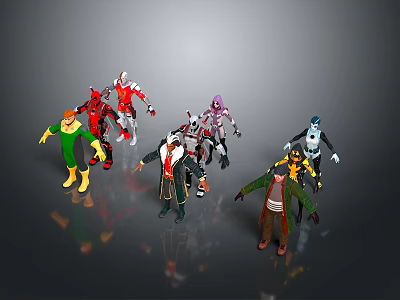 3D Character And Creature Models With Various Outfits And Colorful Designs 3d model