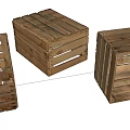 Three Rustic Wooden Crates For Storage With Open Design And Natural Finish