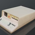 Vintage Computer With Keyboard Display Screen And Control Buttons Beige Casing