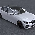 White BMW Sedan With Black Roof Sporty Design And Modern Exterior Features