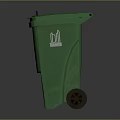 Durable Green Trash Bin With Lid And Wheels For Waste Collection Equipment