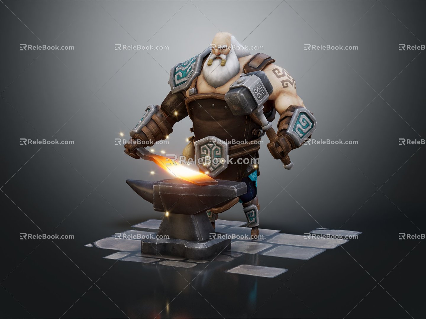 Modern Game Role Blacksmith Forger 3d model