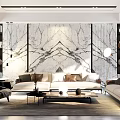 Modern sofa coffee table combination 3d model