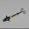Tactical Military Weapon Missile With White Exterior Yellow Band And Stabilizing Fins