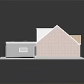 Two Story House Featuring Mixed Material Facade Sloped Flat Roof Large Glass Windows Front Steps