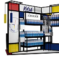 Commercial Display Equipment With 1664 Brand Bottled Water Racks And Colorful Counter