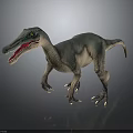 Theropod Dinosaur with Long Snout Sharp Teeth and Grayish Blue Body in Standing Pose