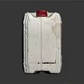 Industrial Equipment White Plastic Barrel With Red Lid And Product Label