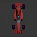 Red F1 Style Racing Car With Streamlined Design Purple Wheels And Driver Cockpit