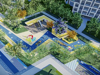 Modern children's play area 3d model