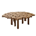 Wooden Coffee Tables With Geometric Hexagonal Pattern For Modern Living Room Interior