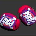 SUMMA Pink And Blue Boxing Gloves With White Pattern Training Equipment 3d model