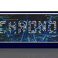 Digital Blue LED Check-in Display With ECHRWDOS Lettering And Large Screen