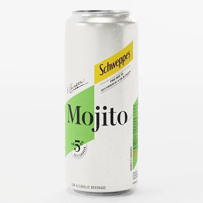 Schweppes Mojito Ready to Drink Beverage With 5 Percent Alcohol And Refreshing Summer Flavor 3d model