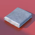 Soft Gray Folded Towel On Red Background For Daily Home Use