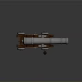 Vintage Historical Cannon With Metal Barrel Wooden Carriage And Cannonball Beside