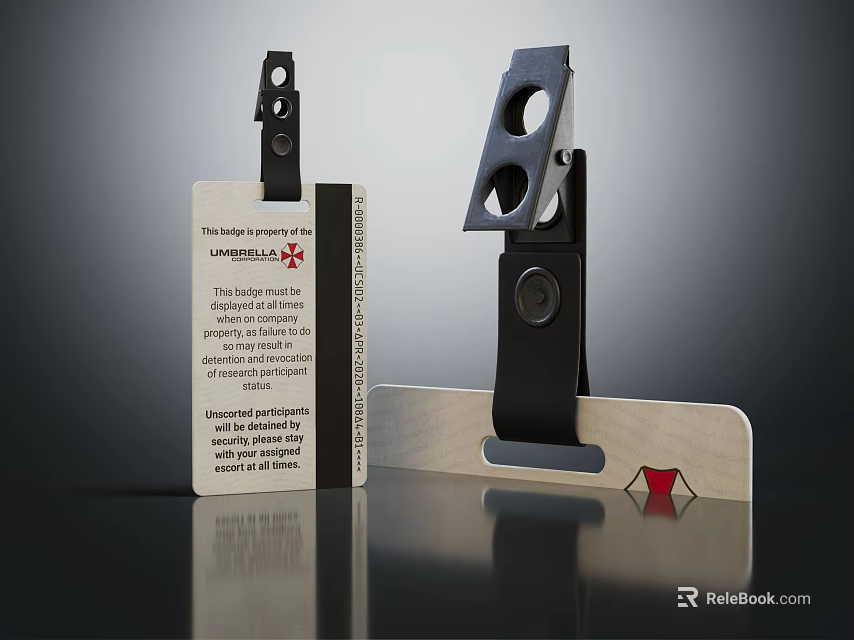 British Red Cross Emergency Services ID Badge Holder With Clip And Stand Design 3d model 