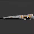 Futuristic White And Yellow Spaceship With Multiple Thrusters For Space Exploration