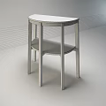 Semicircular Wooden Top Coffee Table With Black Shelf And Minimalist Design Legs
