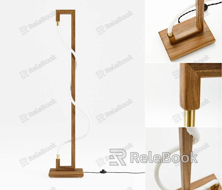 Solid Wood Creative Floor Lamp Rectangular Solid Wood Floor Lamp Art Floor Lamp Wood Floor Lamp Nordic Floor Lamp Corner Floor Lamp 1 model