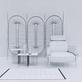 Modern Single Sofa Screen Sofa 3d model