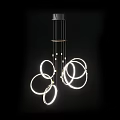 Modern Stylish Chandeliers With Circular Illuminated Rings And LED Minimalist Design