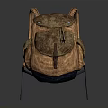 Brown Leather Backpack With Multiple Pockets And Adjustable Straps For Outdoor Use 3d model