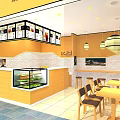 Biboti Milk Tea Shop With Yellow Signage Modern Interior Counter Display Case And Tables