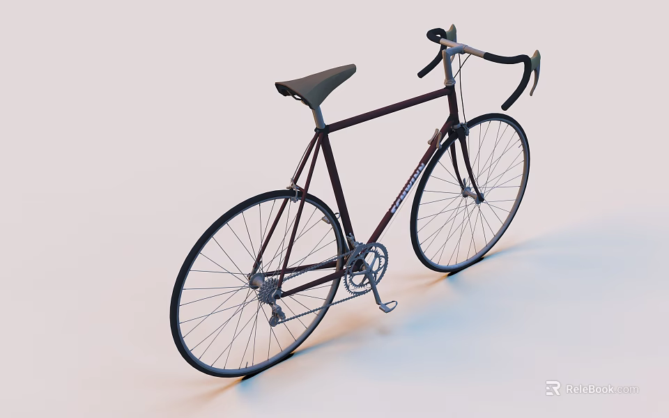 Classic Dark Colored Bicycle With Drop Handlebars Slim Wheels And Sleek Design 3d model 