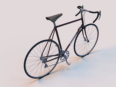 Classic Dark Colored Bicycle With Drop Handlebars Slim Wheels And Sleek Design 3d model