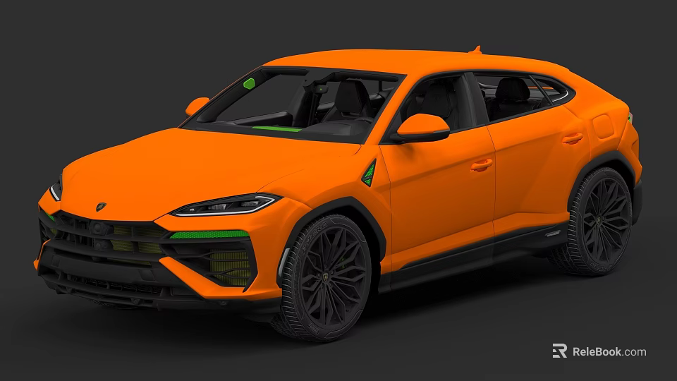 Orange Modern SUV Car With Sleek Exterior And Sporty Alloy Wheels 3d model 