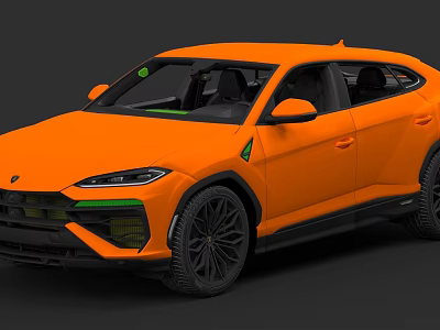 Orange Modern SUV Car With Sleek Exterior And Sporty Alloy Wheels 3d model
