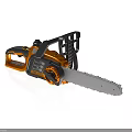 Orange And Black Electric Chainsaw With Ergonomic Handle Sharp Metal Chain For Efficient Cutting Tasks