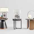 Modern Side Tables With Sleek Designs Table Lamps And Decorative Items 3d model