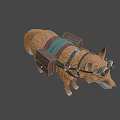 Game Movie Character Orange Fox Wearing Goggles Harness And Backpack