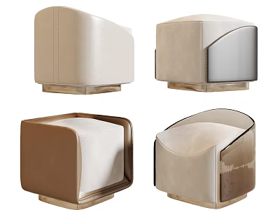 Modern Minimalist Desk Designs With Leather And Wooden Finishes In Beige Brown 3d model