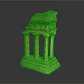 Ancient Style Classical Architecture Model With Columns Detailed Roof And Stone Base